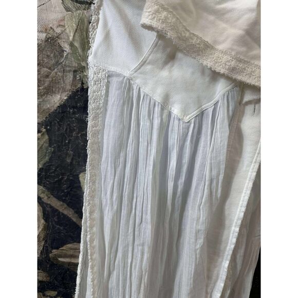 New Free People Float On Cardi Hooded Crochet Lace Sweatshirt Button Ivory S - Picture 11 of 13